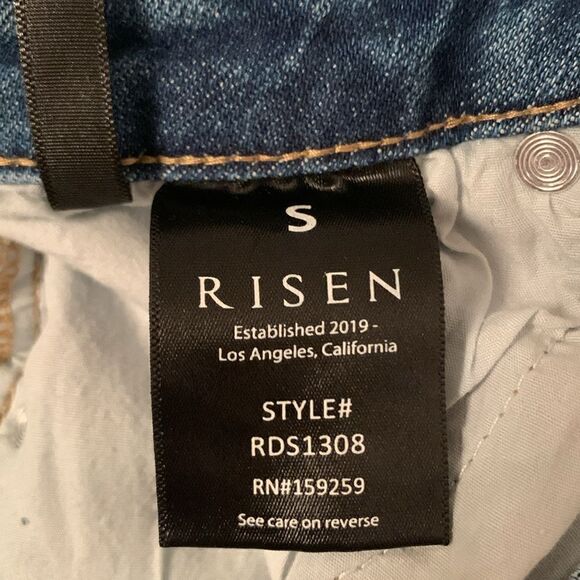 Raisen High Waisted Distressed Raw Hem Denim Shorts Size S - Picture 11 of 12